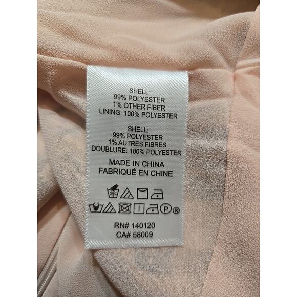 Maette Womens Small Top Peach Blouse Floral Peplum Short Sleeve Lightweight - Picture 10 of 10